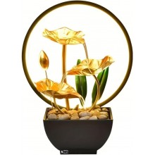 Fantana Arteziana Decorativa SIKS Feng Shui De Interior, Cu Apa Circulanta, Pietre De Rau, Cascada Si Flori Ornamentale Frunz...
