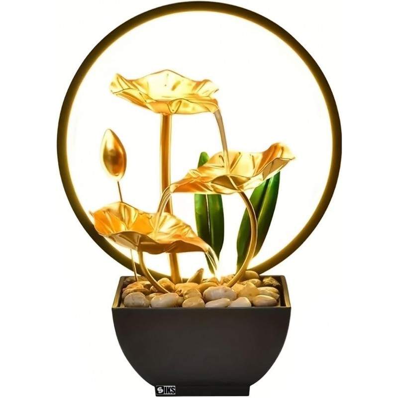 Fantana Arteziana Decorativa SIKS Feng Shui De Interior, Cu Apa Circulanta, Pietre De Rau, Cascada Si Flori Ornamentale Frunz... Fantana Arteziana Decorativa SIKS Feng Shui De Interior, Cu Apa Circulanta, Pietre De Rau, Cascada Si Flori Ornamentale Frunz...