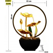 Fantana arteziana decorativa EDAR Feng Shui, Pentru Interior, Apa Circulanta, Pietre de Rau, Cascada, LED Ambient, Ring Light... Fantana arteziana decorativa EDAR Feng Shui, Pentru Interior, Apa Circulanta, Pietre de Rau, Cascada, LED Ambient, Ring Light...