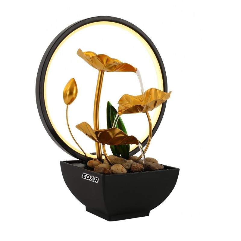 Fantana arteziana decorativa EDAR Feng Shui, Pentru Interior, Apa Circulanta, Pietre de Rau, Cascada, LED Ambient, Ring Light... Fantana arteziana decorativa EDAR Feng Shui, Pentru Interior, Apa Circulanta, Pietre de Rau, Cascada, LED Ambient, Ring Light...