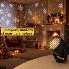 Proiector Led De Craciun De Interior Pentru Masa / Noptiera Sau Sub Brad SIKS, Cu Jocuri De Lumini Ambientale, Efect Fulgi De... Proiector Led De Craciun De Interior Pentru Masa / Noptiera Sau Sub Brad SIKS, Cu Jocuri De Lumini Ambientale, Efect Fulgi De...