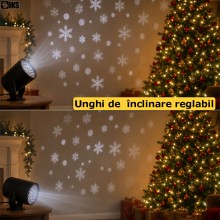 Proiector Led De Craciun De Interior Pentru Masa / Noptiera Sau Sub Brad SIKS, Cu Jocuri De Lumini Ambientale, Efect Fulgi De... Proiector Led De Craciun De Interior Pentru Masa / Noptiera Sau Sub Brad SIKS, Cu Jocuri De Lumini Ambientale, Efect Fulgi De...