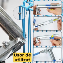 Cleste Profesional SIKS Pentru Legat Garduri din Sarma, Plasa Sau Tapiterie, Kit Capsat cu 300 Cleme Tip M Incluse, Otel Mang...