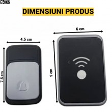 Sonerie Fara Fir Wireless SIKS Pentru Usa Apartament Sau Poarta Casa, Alimentare Priza 220V, Rezistenta La Apa IP44, Raza Mar... Sonerie Fara Fir Wireless SIKS Pentru Usa Apartament Sau Poarta Casa, Alimentare Priza 220V, Rezistenta La Apa IP44, Raza Mar...
