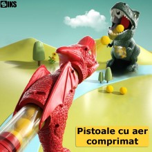 Jucarie Copii Tip Joc Interactiv SIKS De Tras la Tinta Mobila Dinozaur T-Rex, Set Cu 2 Pistoale Aer Comprimat, 24 Mingi Spuma... Jucarie Copii Tip Joc Interactiv SIKS De Tras la Tinta Mobila Dinozaur T-Rex, Set Cu 2 Pistoale Aer Comprimat, 24 Mingi Spuma...