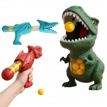 Jucarie Copii Tip Joc Interactiv SIKS De Tras la Tinta Mobila Dinozaur T-Rex, Set Cu 2 Pistoale Aer Comprimat, 24 Mingi Spuma...