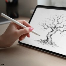 Stylus Pen Universal EDAR cu Afisaj LED, 4 Niveluri Baterie, Compatibil iOS, Android Si Windows, Prindere Magnetica, Autonomi...