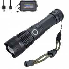 Lanterna Tactica Profesionala LED SIKS, 5000 lm, Zoom Telescopic, 5 Moduri Lumina, Incarcare USB, Indicator Baterie, Acumulat...