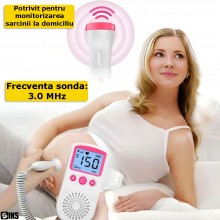 Monitor Fetal Doppler Pentru Monitorizare Sarcina SIKS, Dispozitiv Portabil Pentru Ascultare Batai Inima Bebelus Si Ritm Card...