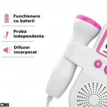 Monitor Fetal Doppler Pentru Monitorizare Sarcina SIKS, Dispozitiv Portabil Pentru Ascultare Batai Inima Bebelus Si Ritm Card...