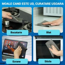 Lavete Microfibra Profesionale EDAR, Set 5 Bucati, 30x30 cm, Reutilizabile, Fara Urme, Fara Scame, Pentru Curatare Universala...