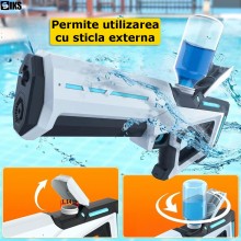 Pistol Cu Apa Electric Automat SIKS Cu Auto Absortie, Raza De Actiune 10m, Compatibilitate Sticla Externa, Acumulator Reincar...