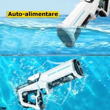 Pistol Cu Apa Electric Automat SIKS Cu Auto Absortie, Raza De Actiune 10m, Compatibilitate Sticla Externa, Acumulator Reincar...