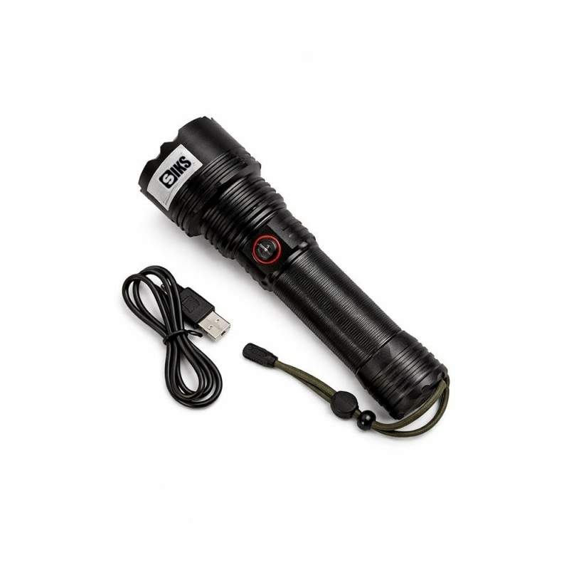 Lanterna Tactica Profesionala LED SIKS Pentru Camping, Vanatoare, Pescuit, Ultra-Bright, Metalica Din Aliaj Aluminiu Aerospat...