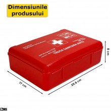 Trusa Medicala Auto De Prim Ajutor Completa SIKS, 17 Componente, Omologata RAR, Conform Standard European DIN 13164, Valabili...