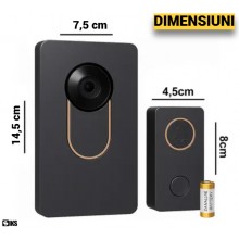 Sonerie Wireless SIKS Pentru Casa, Apartament, Poarta Cu Baterii, Fara Fir, Rezistenta La Apa, Distanta Functionare 50 Metri,...