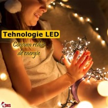 Instalatie De Craciun SIKS, Liniara 20 M, 200 LED -uri, Cu 8 Jocuri De Lumini, Pentru Interior Sau Spatii Exterioare Acoperit...