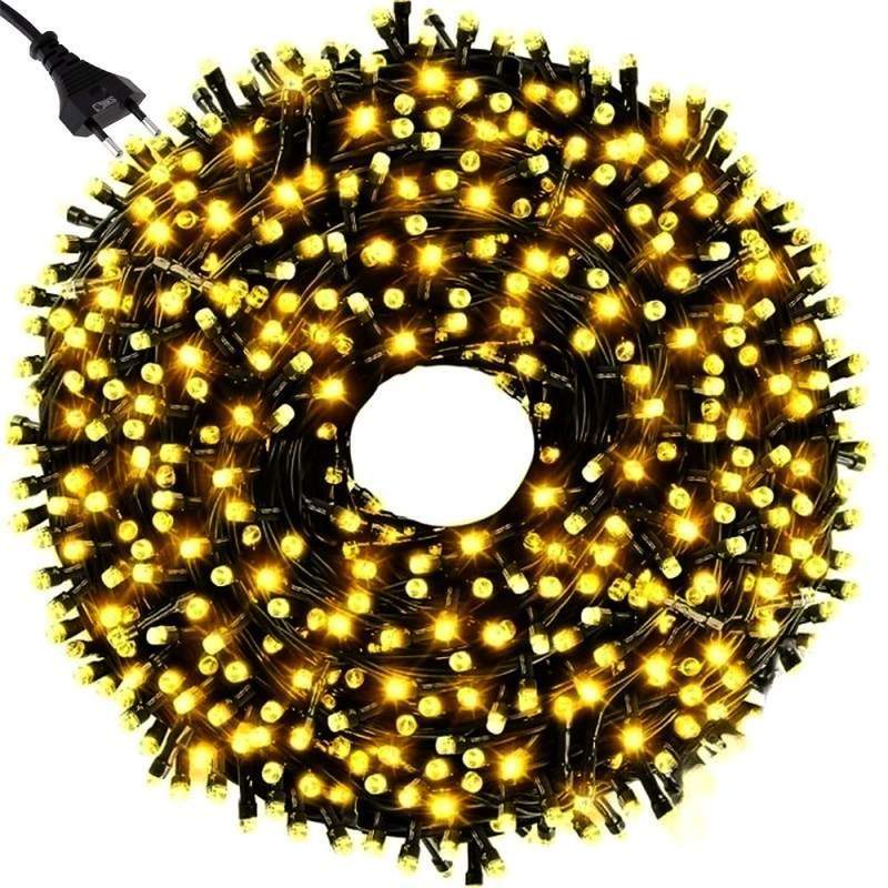 Instalatie De Craciun SIKS, Liniara 20 M, 200 LED -uri, Cu 8 Jocuri De Lumini, Pentru Interior Sau Spatii Exterioare Acoperit...