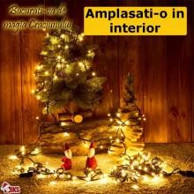 Instalatie De Craciun SIKS, Liniara 20 M, 200 LED -uri, Cu 8 Jocuri De Lumini, Pentru Interior Sau Spatii Exterioare Acoperit...