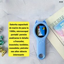 Microscop Digital Portabil pentru Copii EDAR, Marire 1000x, Ecran HD, Camera 2MP, Foto si Video HD, 8 LED, Microscop Educativ...