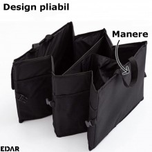 Organizator Auto Portbagaj EDAR, Pliabil, Compartimente Si Buzunare, Textil, Rezistent, Catarame Fixare, 56 x 40 x 26 cm, Negru Organizator Auto Portbagaj EDAR, Pliabil, Compartimente Si Buzunare, Textil, Rezistent, Catarame Fixare, 56 x 40 x 26 cm, Negru