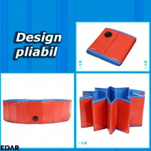 Piscina Portabila Pentru Caini EDAR, Pentru Exterior, Pliabila, Din PVC, De Gradina, Antiderapanta, Nu Necesita Umflare, Dime...