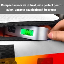 Cantar Digital de Mana pentru Bagaje EDAR, Portabil, Capacitate 50 Kg, Afisaj LCD, Functie Tare, Indicator Suprasarcina, Schi... Cantar Digital de Mana pentru Bagaje EDAR, Portabil, Capacitate 50 Kg, Afisaj LCD, Functie Tare, Indicator Suprasarcina, Schi...