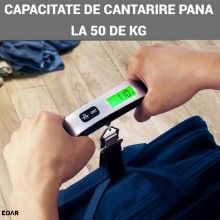 Cantar Digital de Mana pentru Bagaje EDAR, Portabil, Capacitate 50 Kg, Afisaj LCD, Functie Tare, Indicator Suprasarcina, Schi... Cantar Digital de Mana pentru Bagaje EDAR, Portabil, Capacitate 50 Kg, Afisaj LCD, Functie Tare, Indicator Suprasarcina, Schi...