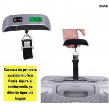 Cantar Digital de Mana pentru Bagaje EDAR, Portabil, Capacitate 50 Kg, Afisaj LCD, Functie Tare, Indicator Suprasarcina, Schi... Cantar Digital de Mana pentru Bagaje EDAR, Portabil, Capacitate 50 Kg, Afisaj LCD, Functie Tare, Indicator Suprasarcina, Schi...