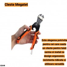 Cleste de Taiat Megatet EDAR Profesional, Pentru sarma, Fier Beton, Lanturi si Cabluri Metalice, Falci din Otel Forjat, Maner...