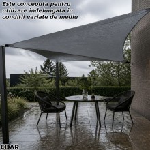 Prelata/Copertina Pentru Soare EDAR, Triunghiulara, Rezistenta La Apa, 3x3x3 Metri, Agatatori Si Sfori De Prindere, Gri Prelata/Copertina Pentru Soare EDAR, Triunghiulara, Rezistenta La Apa, 3x3x3 Metri, Agatatori Si Sfori De Prindere, Gri