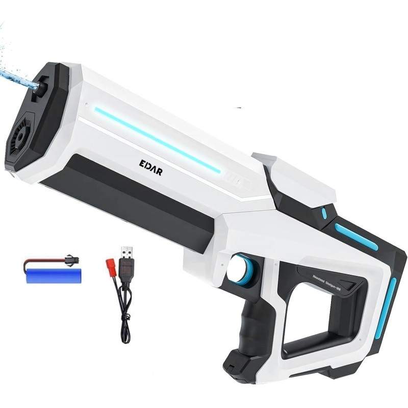 Pistol Electric cu Apa EDAR, Reincarcabil USB, Auto-Absorbtie, Jet 10m, Compatibil Sticla Externa, Jucarie Interactiva Vara, ...