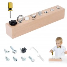 Jucarie Educativa Din Lemn De Fag EDAR, Tip Montessori, Suruburi Si Unelte Pentru Copii De Peste 3 Ani, Dezvolta Motricitatea...
