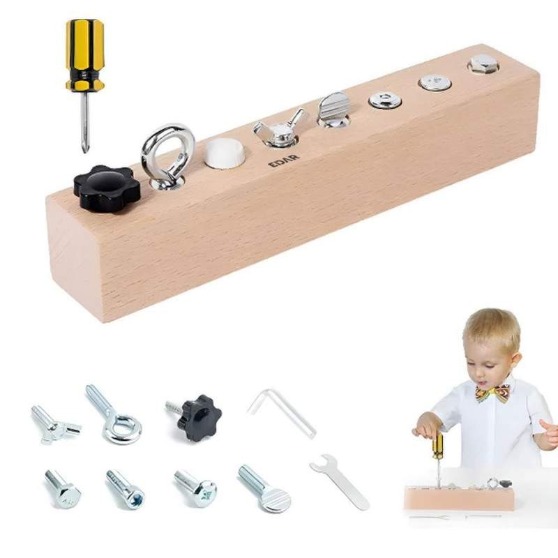 Jucarie Educativa Din Lemn De Fag EDAR, Tip Montessori, Suruburi Si Unelte Pentru Copii De Peste 3 Ani, Dezvolta Motricitatea... Jucarie Educativa Din Lemn De Fag EDAR, Tip Montessori, Suruburi Si Unelte Pentru Copii De Peste 3 Ani, Dezvolta Motricitatea...