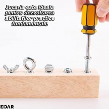 Jucarie Educativa Din Lemn De Fag EDAR, Tip Montessori, Suruburi Si Unelte Pentru Copii De Peste 3 Ani, Dezvolta Motricitatea... Jucarie Educativa Din Lemn De Fag EDAR, Tip Montessori, Suruburi Si Unelte Pentru Copii De Peste 3 Ani, Dezvolta Motricitatea...