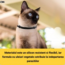 Zgarda Antiparazitara SIKS Pentru Caini si Pisici Pe Baza de Uleiuri din Plante, Anti Purici Si Capuse, Protectie Pana La 8 l...