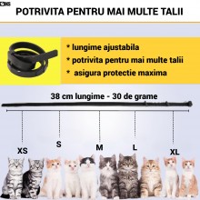 Zgarda Antiparazitara SIKS Pentru Caini si Pisici Pe Baza de Uleiuri din Plante, Anti Purici Si Capuse, Protectie Pana La 8 l...