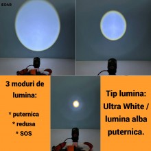 Lanterna de Cap Profesionala EDAR 30W 3000 Lumeni, Frontala, Zoom Telescopic, USB, 2 Acumulatori, Mod SOS, Waterproof, Portoc...