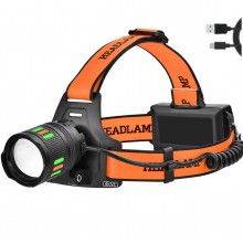 Lanterna de Cap Profesionala EDAR 30W 3000 Lumeni, Frontala, Zoom Telescopic, USB, 2 Acumulatori, Mod SOS, Waterproof, Portoc...