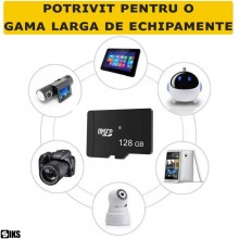 Card de memorie MicroSD SIKS, 128 GB, Clasa 10, Pentru Camera Auto, Telefon, Camera Video De Supraveghere, DVR Auto, Aparat f...
