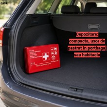 Trusa Medicala Auto Prim Ajutor EDAR , 17 Piese, Omologata RAR, DIN 13164, Valabilitate 5 Ani, Bandaje, Pansamente, Leucoplas... Trusa Medicala Auto Prim Ajutor EDAR , 17 Piese, Omologata RAR, DIN 13164, Valabilitate 5 Ani, Bandaje, Pansamente, Leucoplas...
