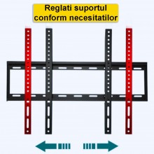 Suport TV Fix Universal 40–85 inch SIKS, 102–216 cm, Sustinere Ferma, Capacitate 75 kg, Metal Monobloc, Montaj Pe Perete – Co...