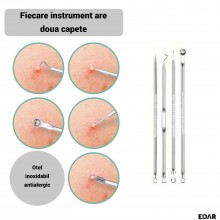 Trusa Profesionala EDAR cu 7 Instrumente pentru Curatarea Tenului – Extractor Comedoane, Puncte Negre, Acnee si Puncte Albe, ... Trusa Profesionala EDAR cu 7 Instrumente pentru Curatarea Tenului – Extractor Comedoane, Puncte Negre, Acnee si Puncte Albe, ...