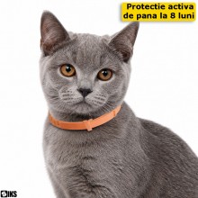 Zgarda Antiparazitara SIKS Pentru Caini si Pisici Pe Baza de Uleiuri din Plante, Anti Purici Si Capuse, Protectie Pana La 8 l...