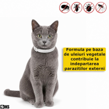 Zgarda Antiparazitara SIKS Pentru Caini si Pisici Pe Baza de Uleiuri din Plante, Anti Purici Si Capuse, Protectie Pana La 8 l...