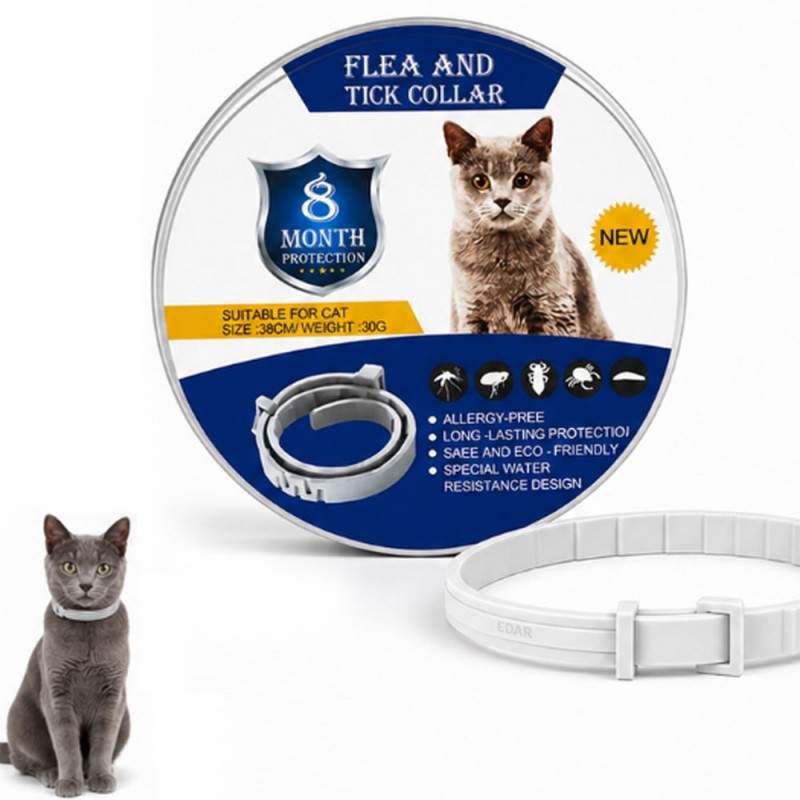 Zgarda Antiparazitara EDAR Pe Baza de Uleiuri din Plante, Fara Alergeni, Pentru Animale De Companie, Caini De Talie Mica Si P...