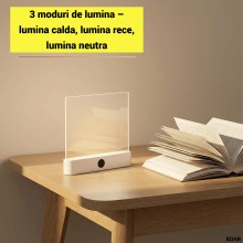 Lampa de Citit Carti EDAR 2 in 1, panou LED Plat, 3 Moduri Lumina, Protectie Ochi, Lampi de Veghe, Reincarcabila USB, Ecran D...