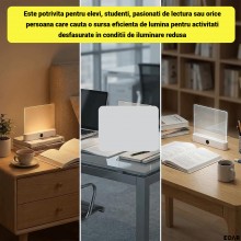 Lampa de Citit Carti EDAR 2 in 1, panou LED Plat, 3 Moduri Lumina, Protectie Ochi, Lampi de Veghe, Reincarcabila USB, Ecran D... Lampa de Citit Carti EDAR 2 in 1, panou LED Plat, 3 Moduri Lumina, Protectie Ochi, Lampi de Veghe, Reincarcabila USB, Ecran D...