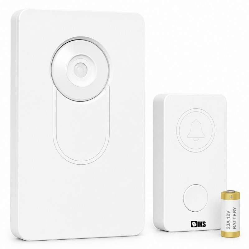 Sonerie Wireless SIKS Pentru Casa, Apartament, Poarta Cu Baterii, Fara Fir, Rezistenta La Apa, Distanta Functionare 50 Metri,...