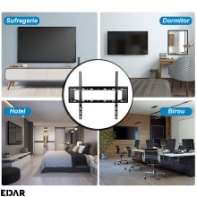 Suport TV Metalic EDAR, Compatibilitate 40–85 inch, Greutate Maxima Suportata 75 kg, Accesorii Instalare Incluse, Negru